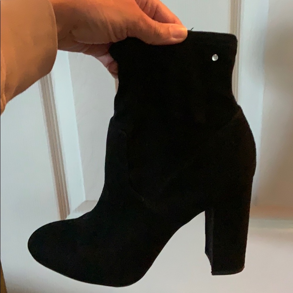 Black suede boots